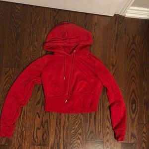 Garage red cropped sweater